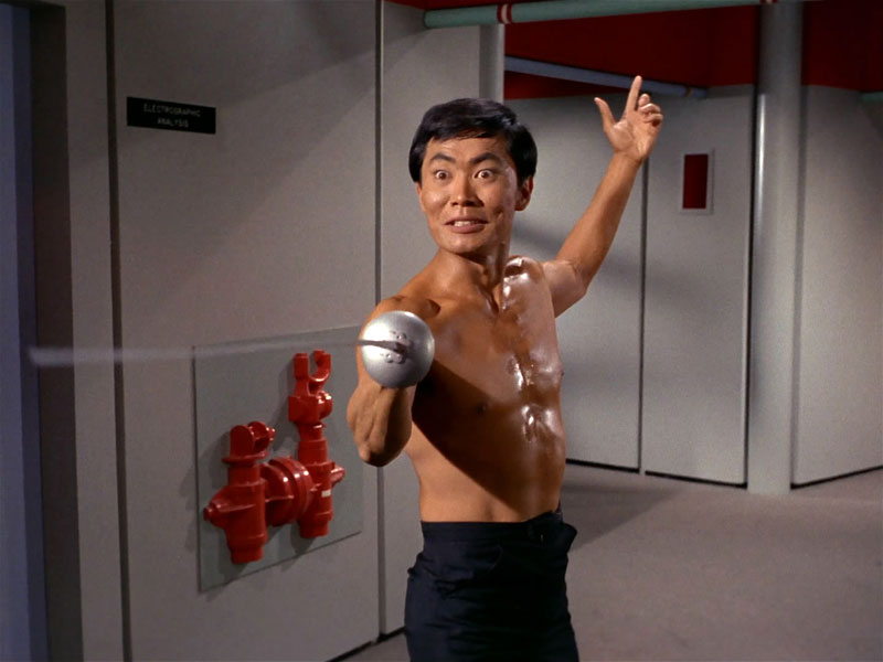 Takei as Sulu in the Original Series episode “The Naked Time”