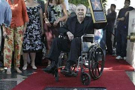James Doohan in 2004 receiving his star on the Hollywood Walk of Fame in Los Angeles