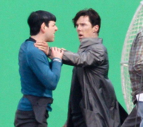 Zachary Quinto and Benedict Cumberbatch battle on the set of the Star Trek sequel