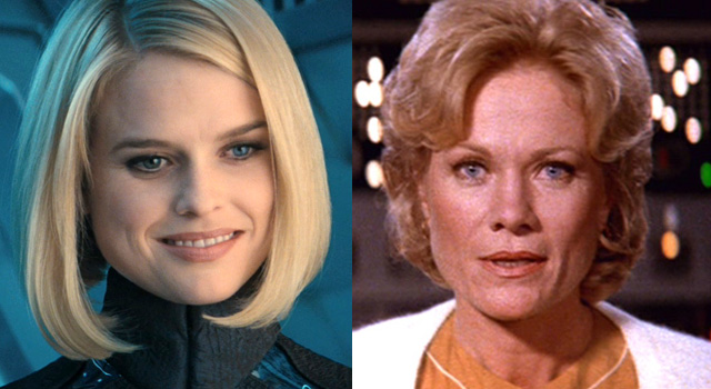 Alice Eve and Bibi Besch side-by-side comparison