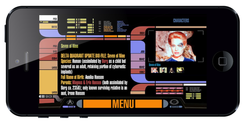 Star Trek PADD app on iPhone 5