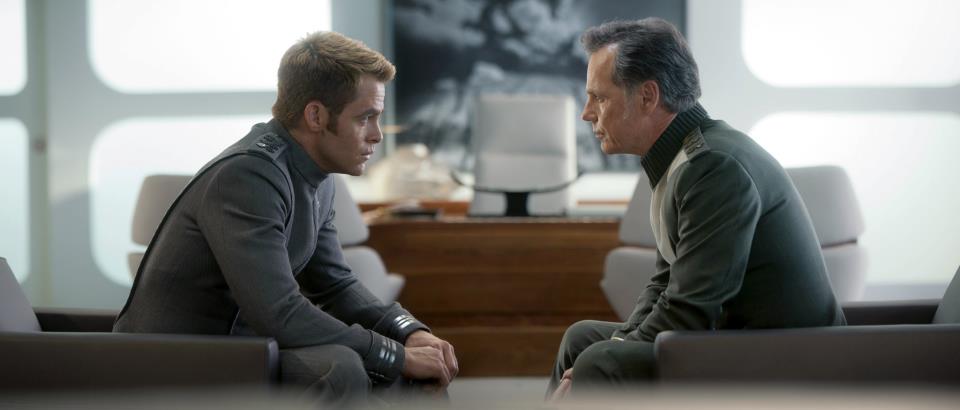 Chris Pine as Kirk and Bruce Greenwood as Pike