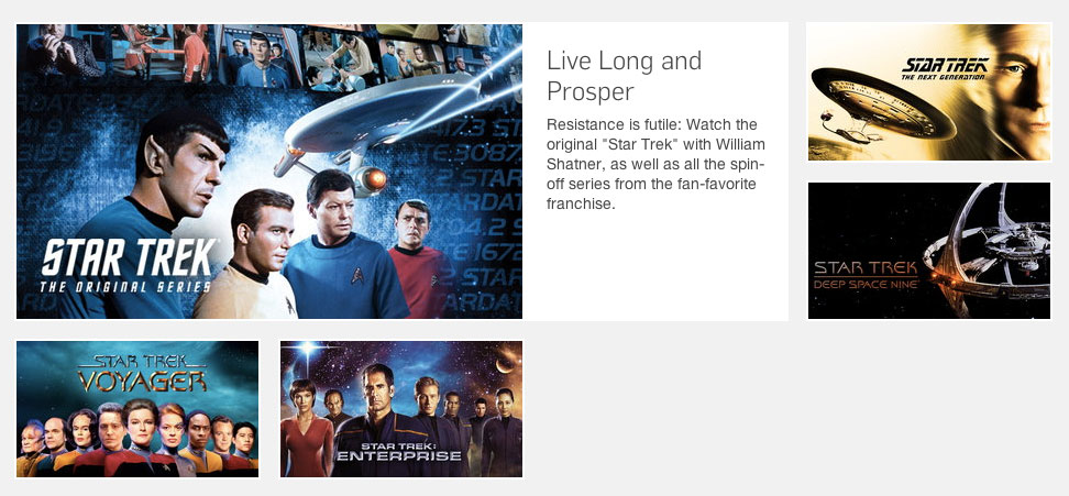 Star Trek category page on Hulu