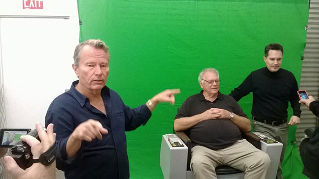 John Savage and Gary Lockwood on the set of ‘Star Trek: Equinox – The Night of Time’