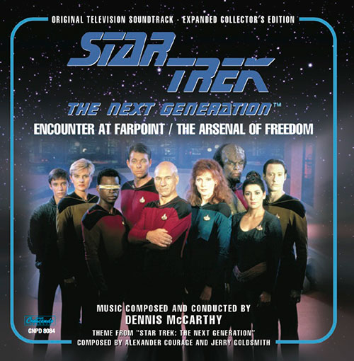 Star Trek: The Next Generation Expanded ‘Encounter at Farpoint’ and ‘Arsenal of Freedom’ Soundtrack cover art