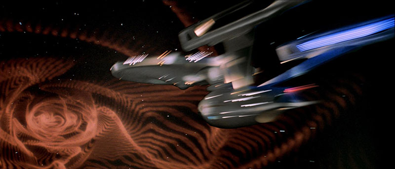 The Enterprise trapped in a wormhole of its own creation