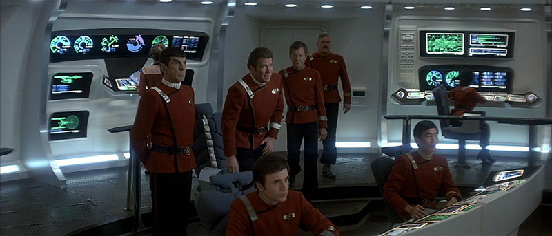 The first appearance of the Okudagrams as seen in <em></noscript>Star Trek IV: The Voyage Home</em>