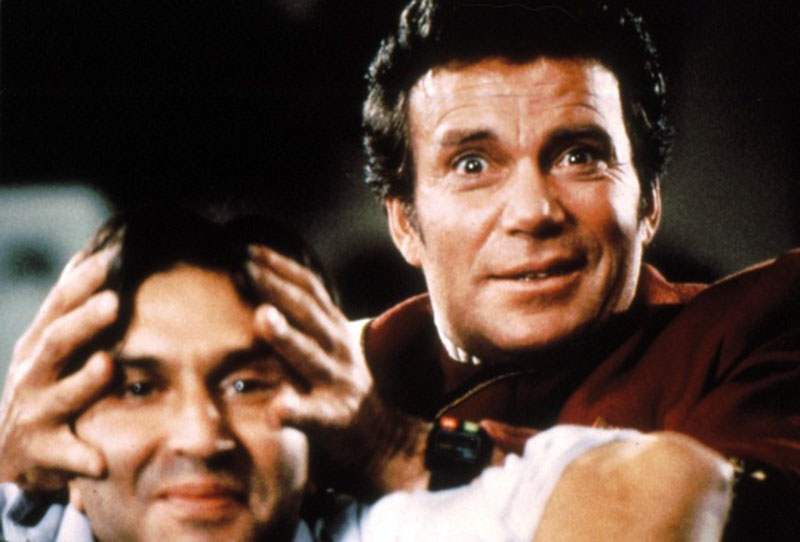 Nicholas Meyer and William Shatner on the set of “Wrath of Khan”