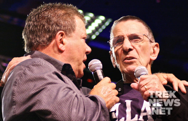 Shatner and Nimoy together on stage at the 2011 Las Vegas Star Trek Convention