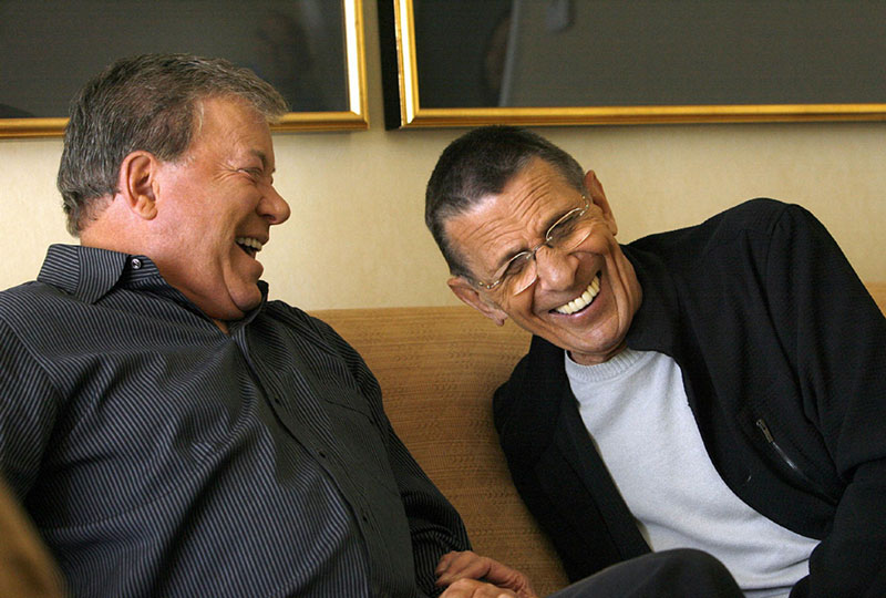 William Shatner and Leonard Nimoy share a laugh