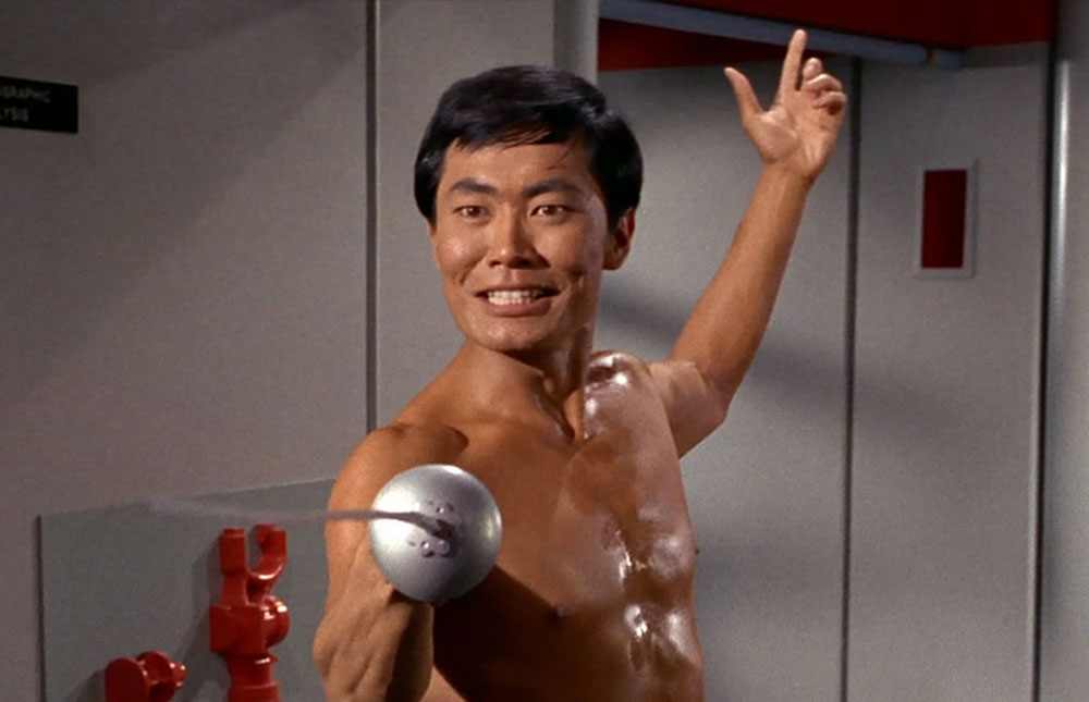 Takei as Sulu in the Original Series episode “The Naked Time”