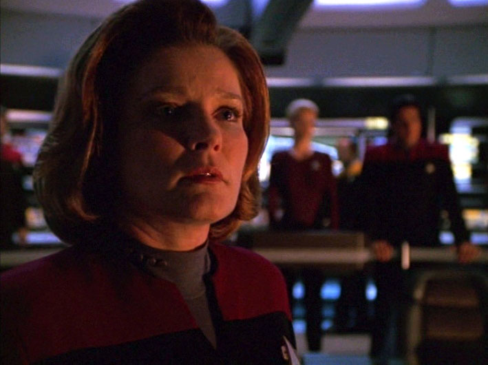 Kate Mulgrew as Capt. Kathryn Janeway on Star Trek: Voyager