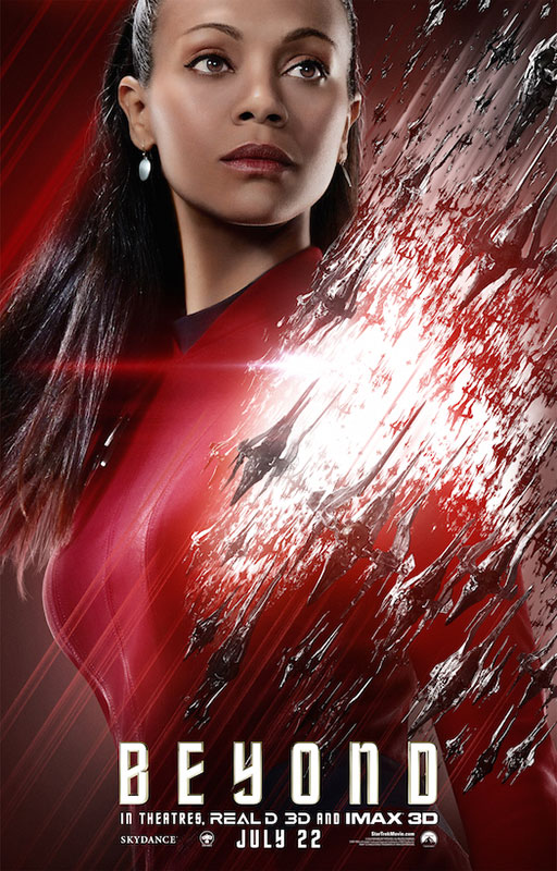 STAR TREK BEYOND poster with Zoe Saldana as Uhura