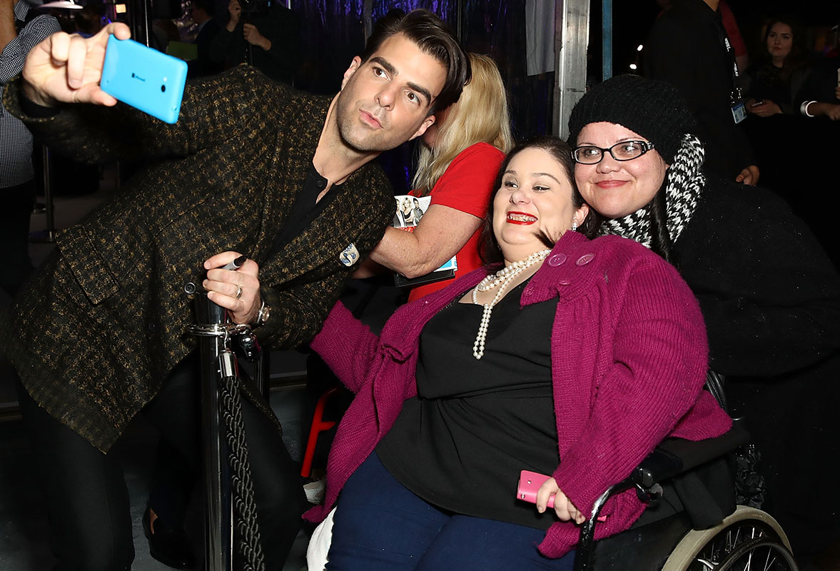Zachary Quinto with fans