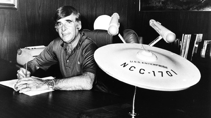 Gene Roddenberry at his desk