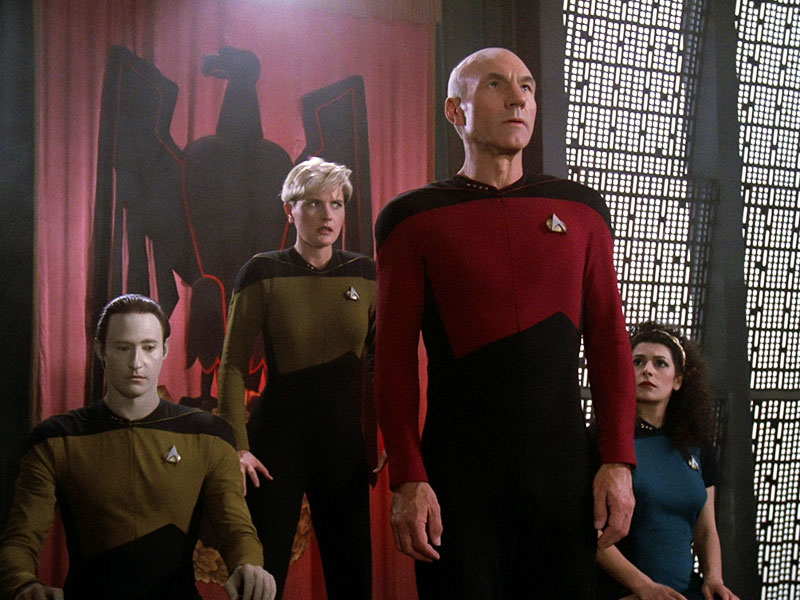 A scene from the Star Trek: The Next Generation series premiere “Encounter at Farpoint”