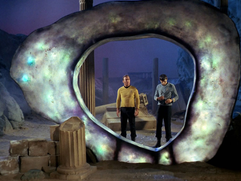 Kirk and Spock at the Guardian of Forever