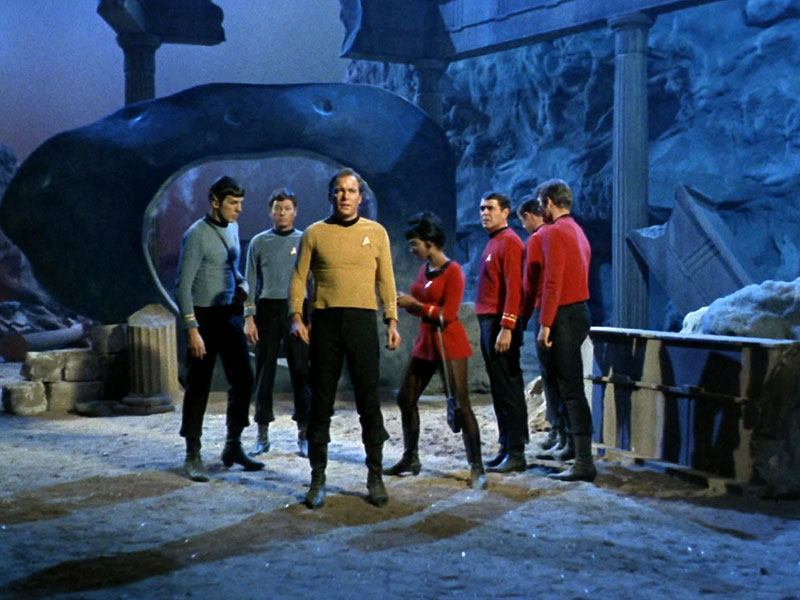 Kirk and the crew of the Enterprise