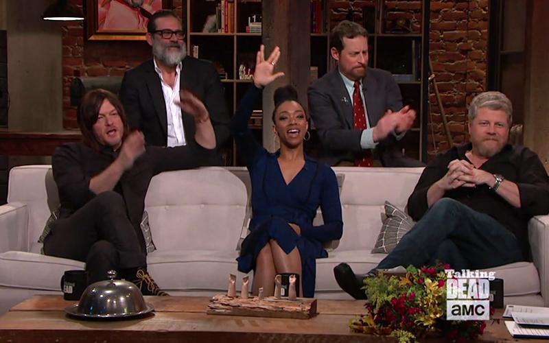 Martin-Green throws up a Vulcan salute on the mid-season finale of “Talking Dead”