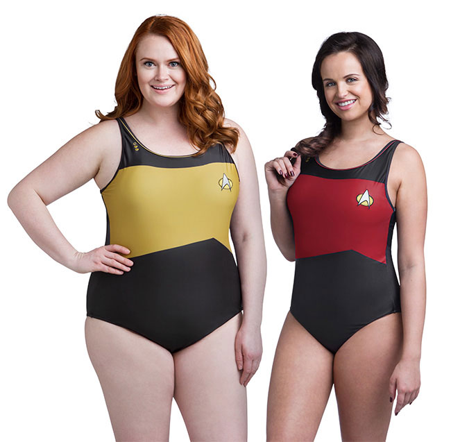 Star Trek TNG swimsuits from ThinkGeek