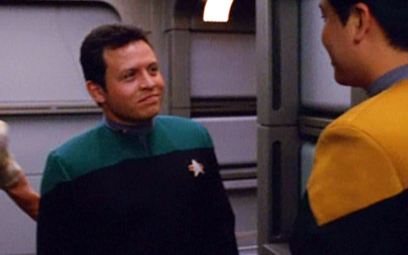 King Abdullah of Jordan on the set of Star Trek: Voyager with Garrett Wang