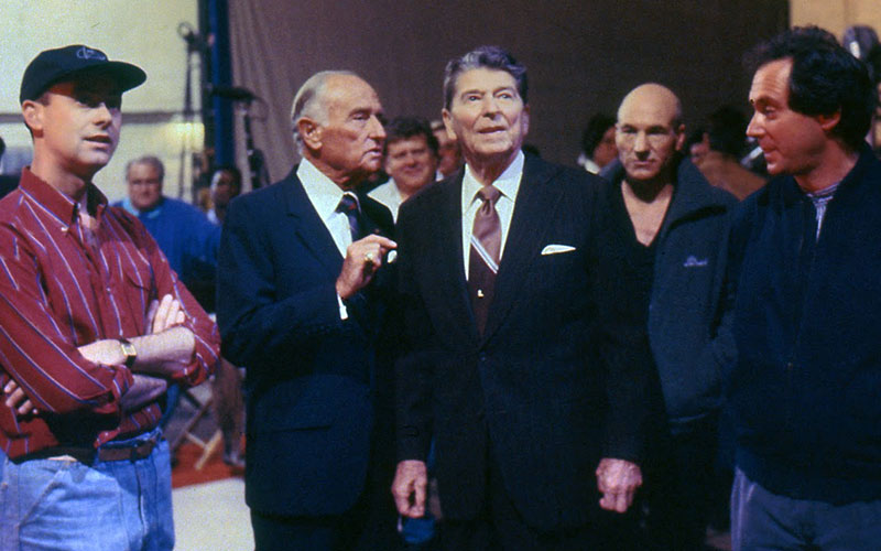 President Ronald Reagan visiting the set of Star Trek: The Next Generation