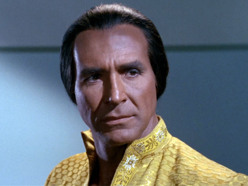 Montalbán as Khan in the Original Series episode “Space Seed”