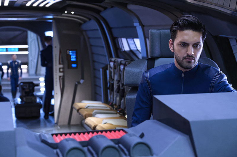 Shazad Latif as Lieutenant Ash Tyler on Star Trek: Discovery