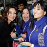 Michelle Yeoh with Captain Georgiou cosplayers