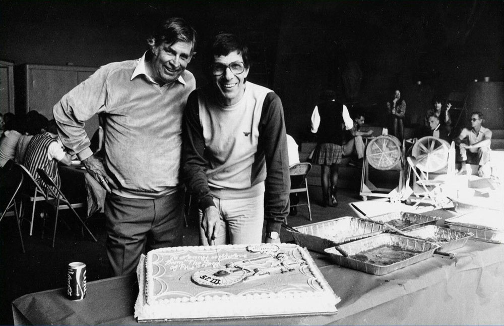 Roddenberry and Leonard Nimoy in 1983