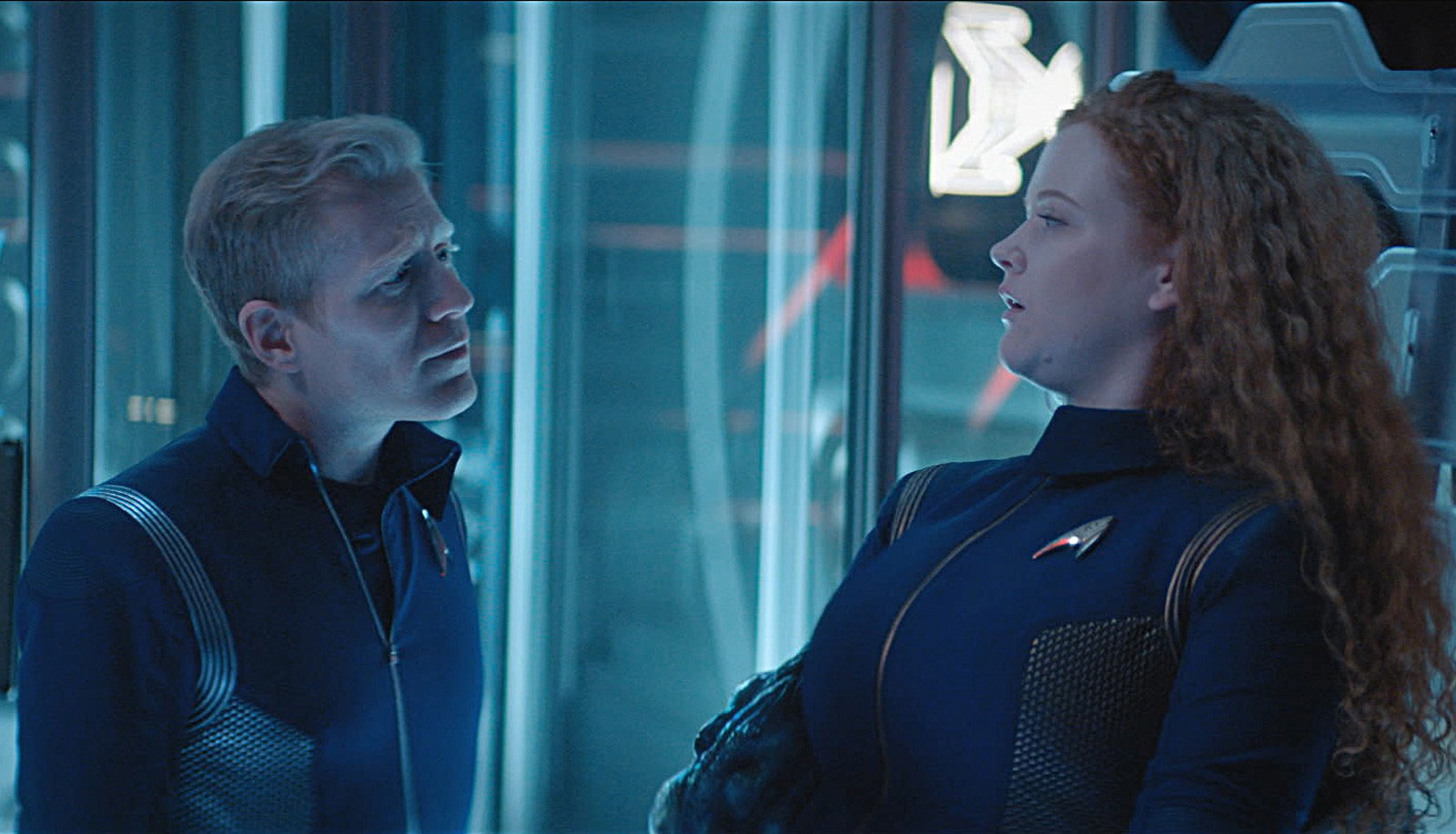 Anthony Rapp as Stamets and Mary Wiseman as Sylvia Tilly