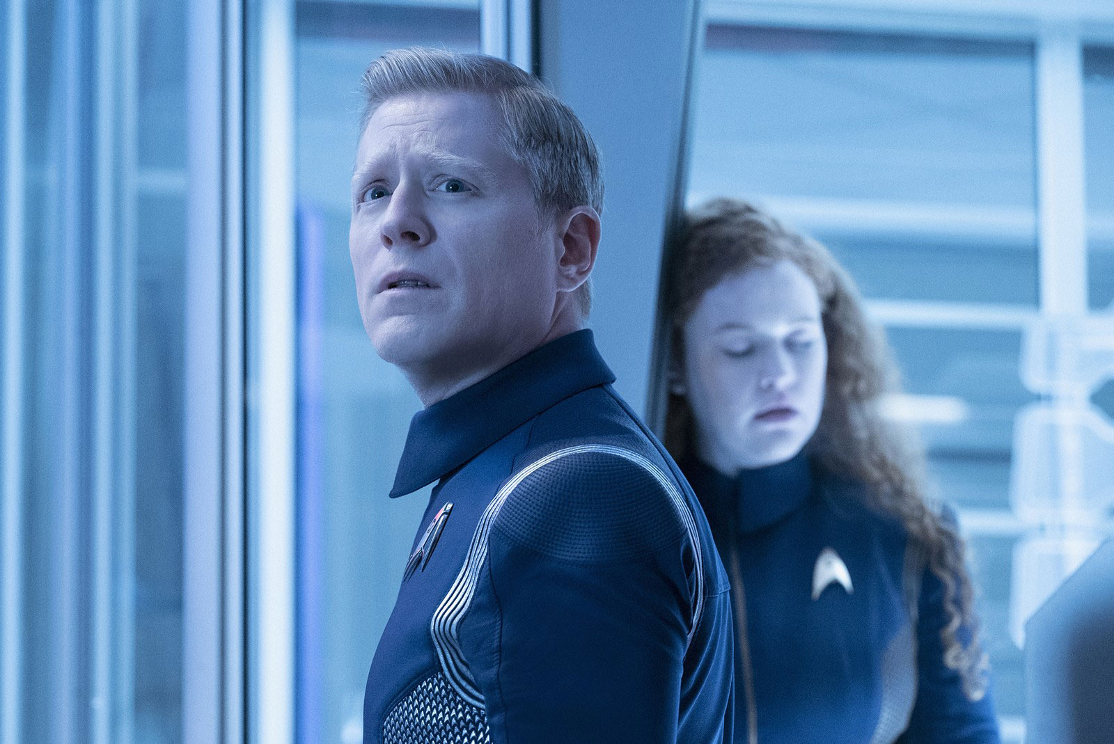 Anthony Rapp as Stamets and Mary Wiseman as Sylvia Tilly