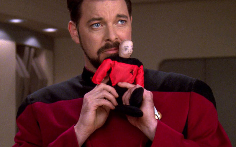Riker celebrating Captain Picard Day