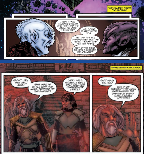 Another example of the lettering choices between Discovery: Aftermath #1 and Discovery: Light of Kahless