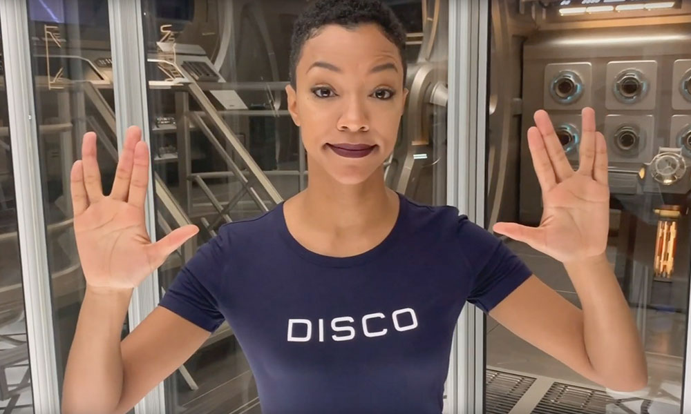 From the set of Star Trek: Discovery season three, Sonequa Martin-Green accepts the award for Best Actress in a Streaming Presentation