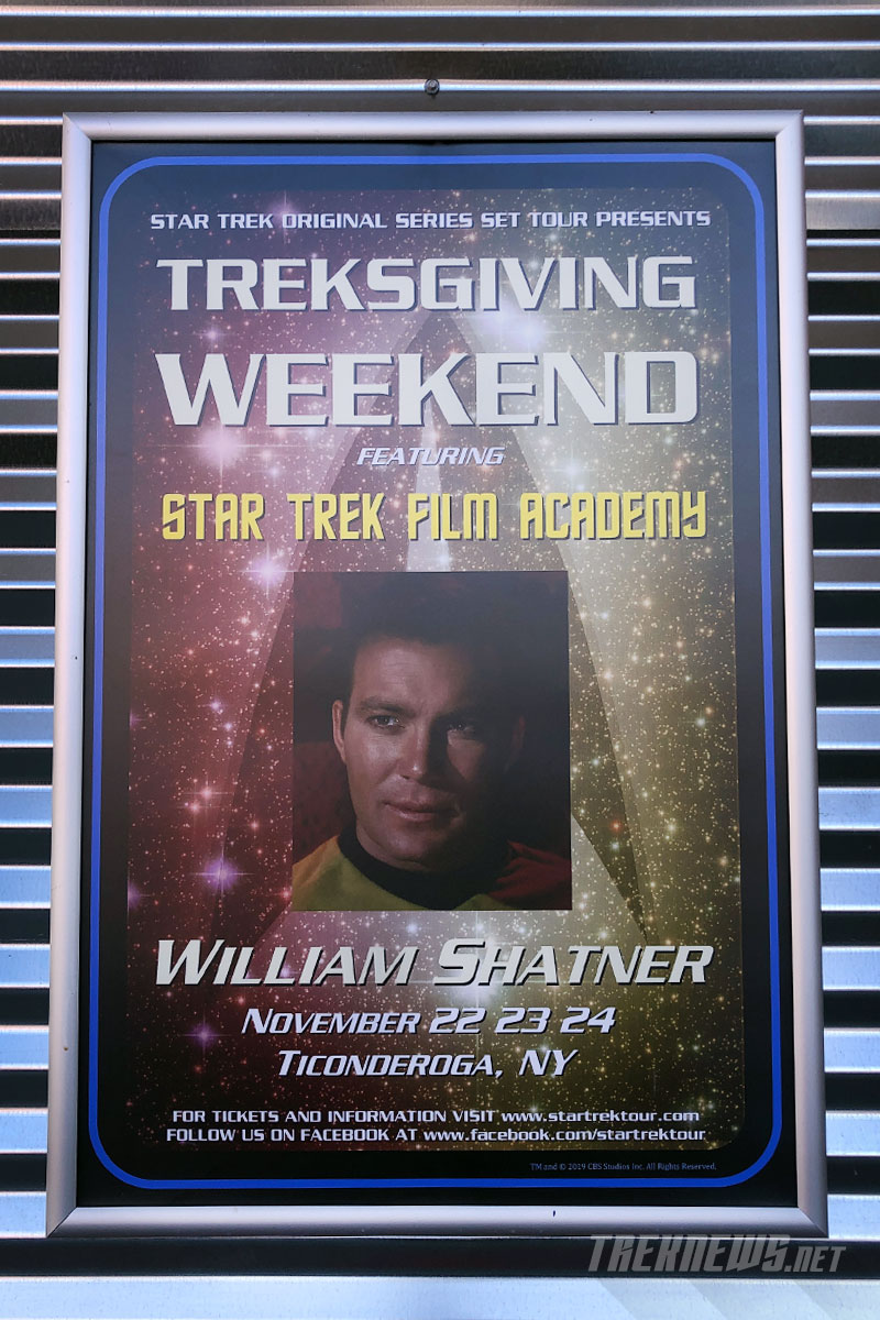 Signage outside Star Trek: The Original Set Tour promoting the event in November