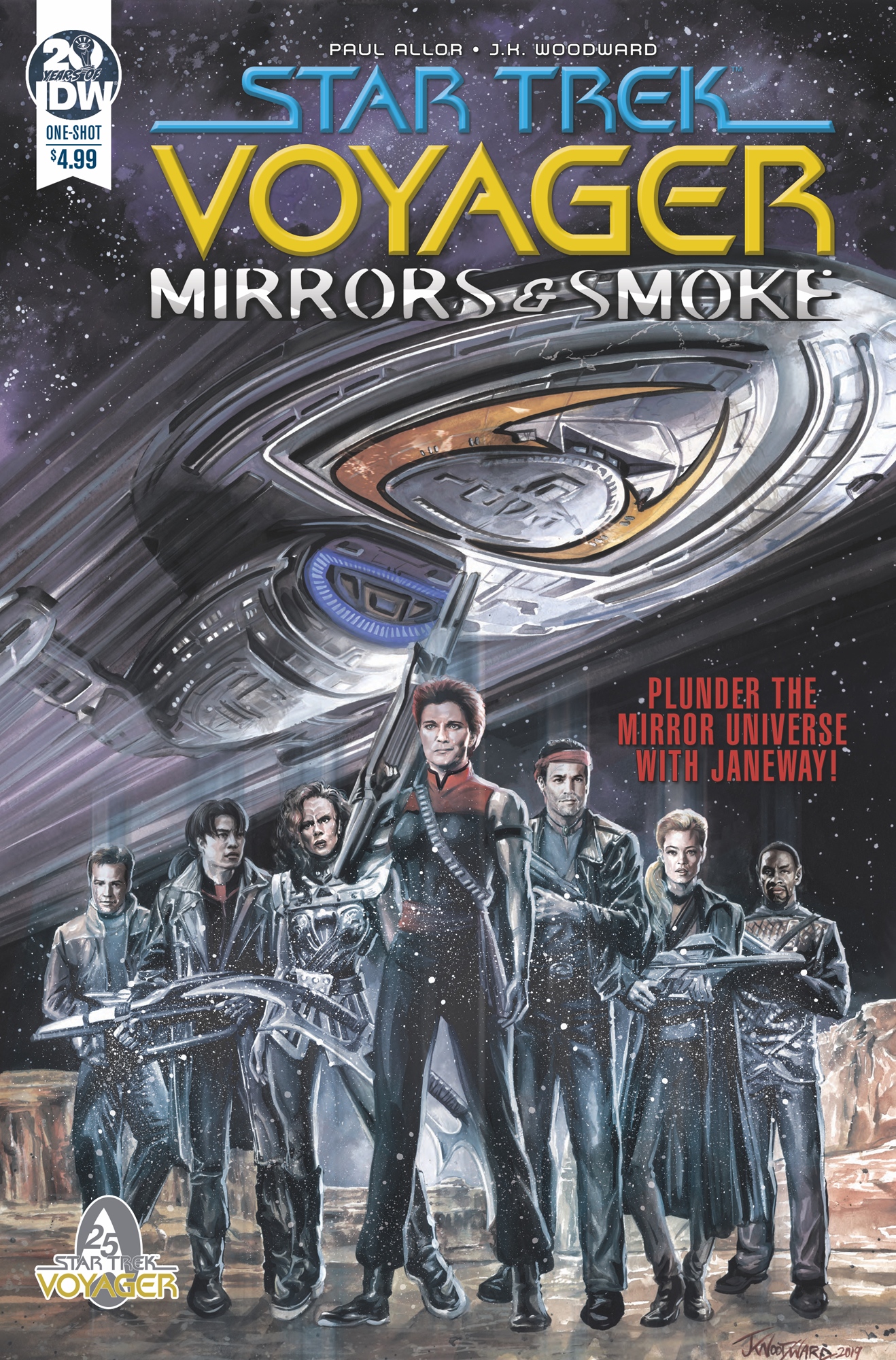 STAR TREK VOYAGER: MIRRORS AND SMOKE regular cover by J K Woodward