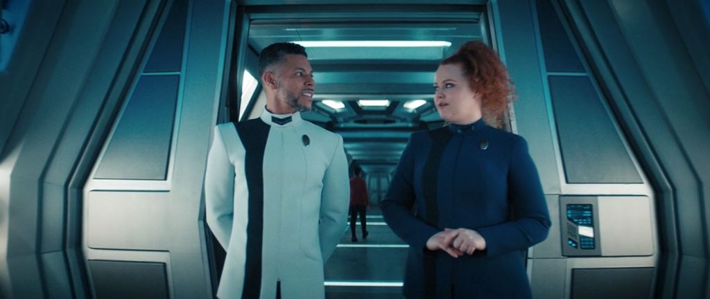 Wilson Cruz as Culber and Mary Wiseman as Tilly