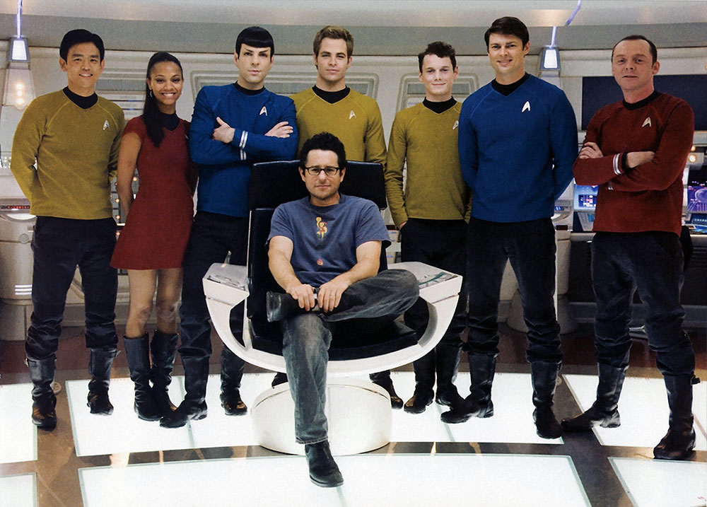 Director J.J. Abrams and the cast of Star Trek (2009)
