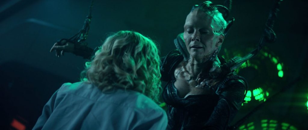 Alison Pill as Jurati and Annie Wersching as the Borg Queen
