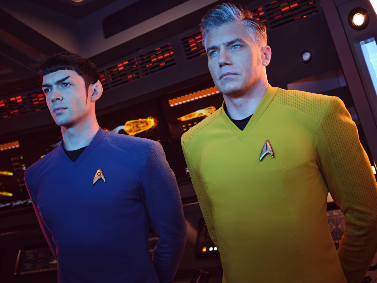 Ethan Peck as Spock and Anson Mount as Pike
