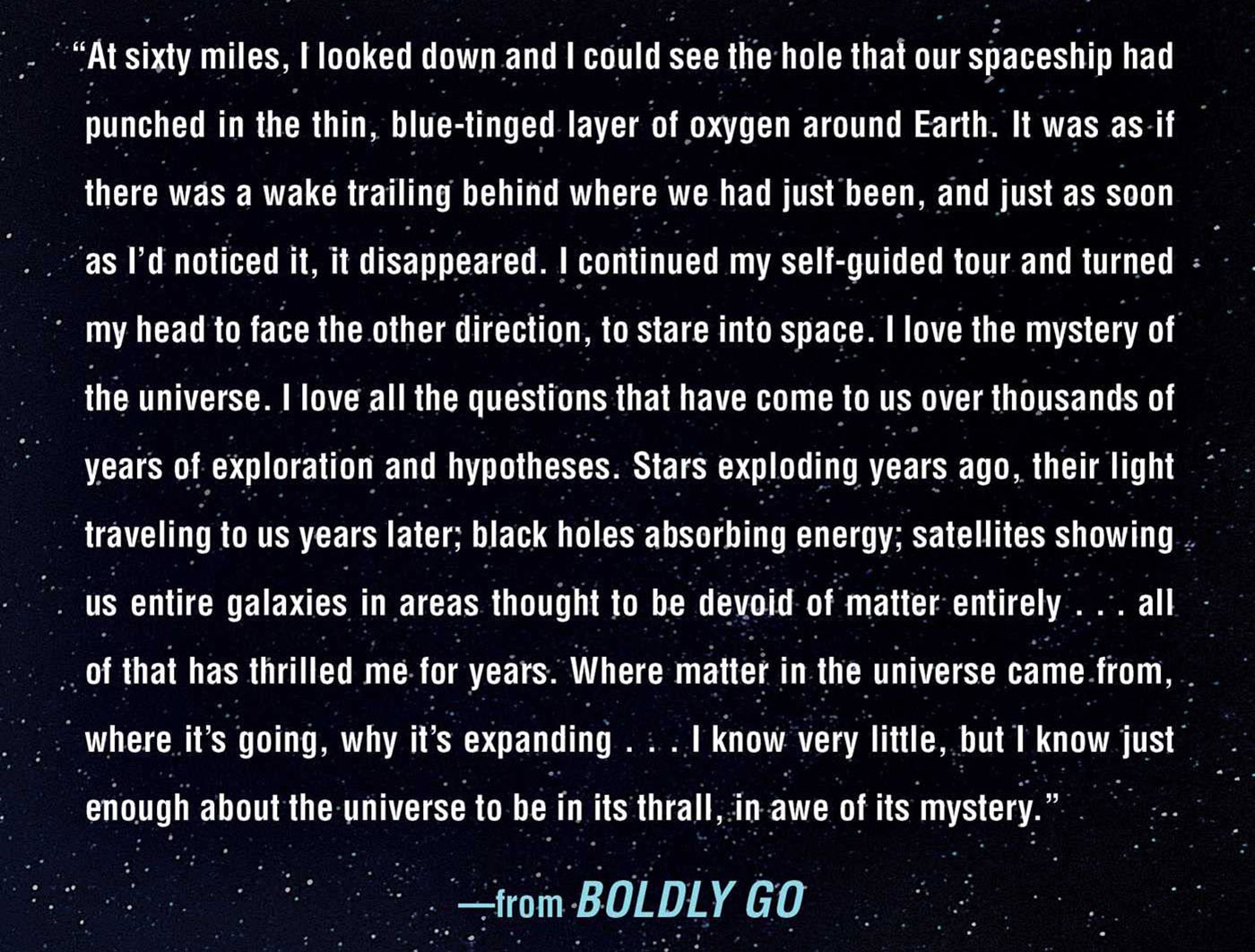 The back cover of “Boldly Go”