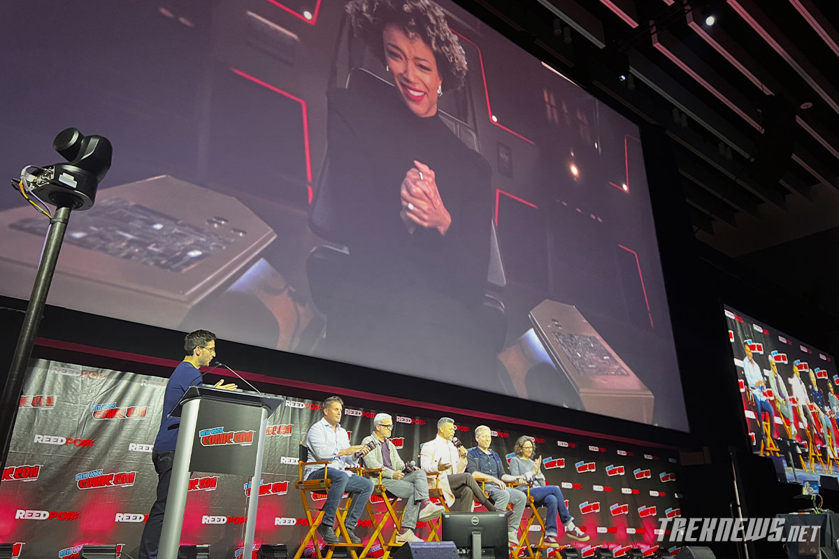 Star Trek: Discovery executive producers Rod Roddenberry and Alex Kurtzman, castmembers Wilson Cruz and Anthony Rapp, along with executive producer Heather Kadin, joined virtually by series lead Sonequa Martin-Green at NYCC