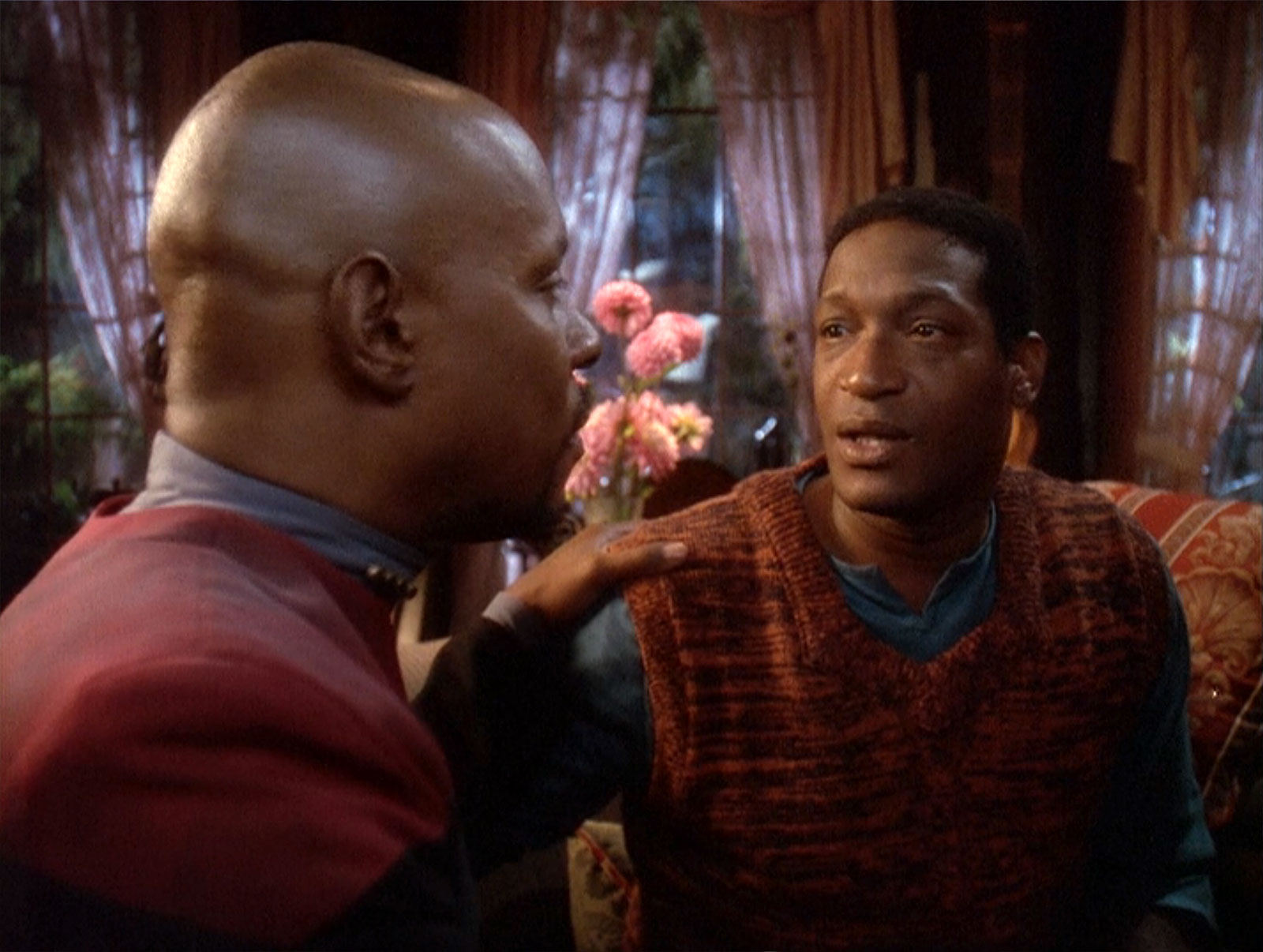 Avery Brooks as Benjamin Sisko and Tony Todd as Jake Sisko in “The Visitor”