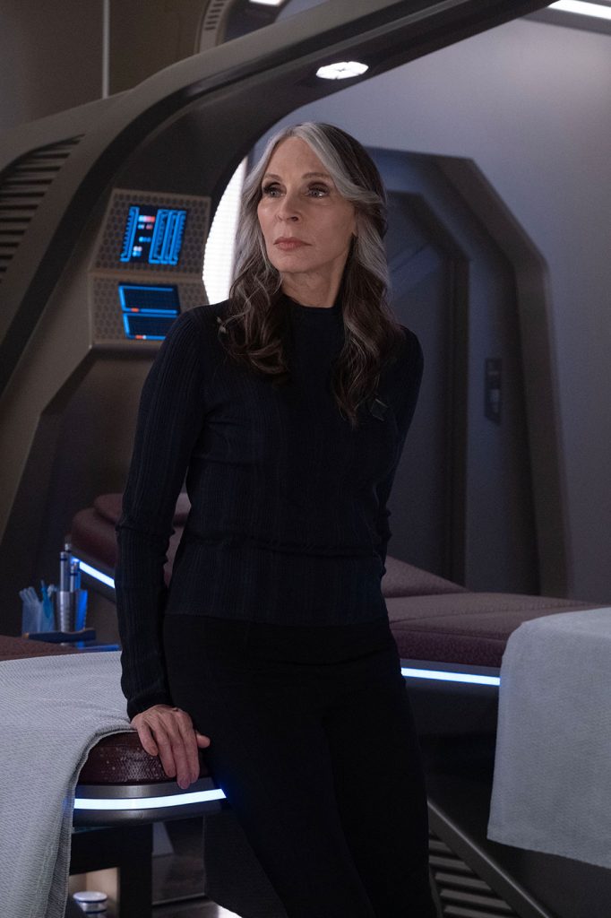 Gates McFadden as Dr. Beverly Crusher in "Seventeen Seconds" Episode 303, Star Trek: Picard on Paramount+. Photo Credit: Trae Patton/Paramount+. ©2021 Viacom, International Inc. All Rights Reserved.