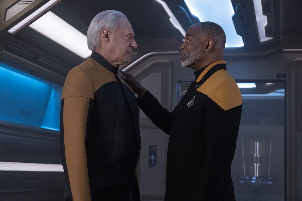 Brent Spiner as Data and LeVar Burton as Geordi La Forge