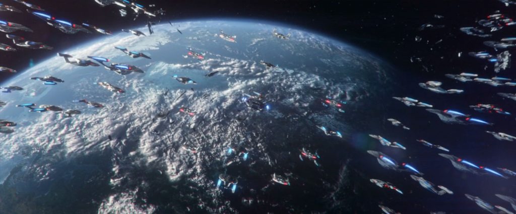 The fleet descends upon Earth.