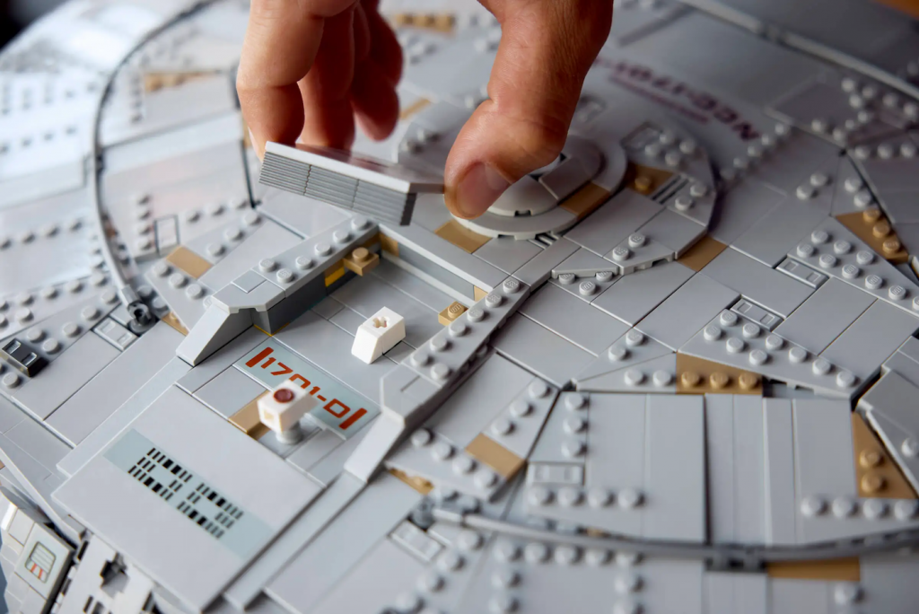 Detail of LEGO's USS Enterprise-D