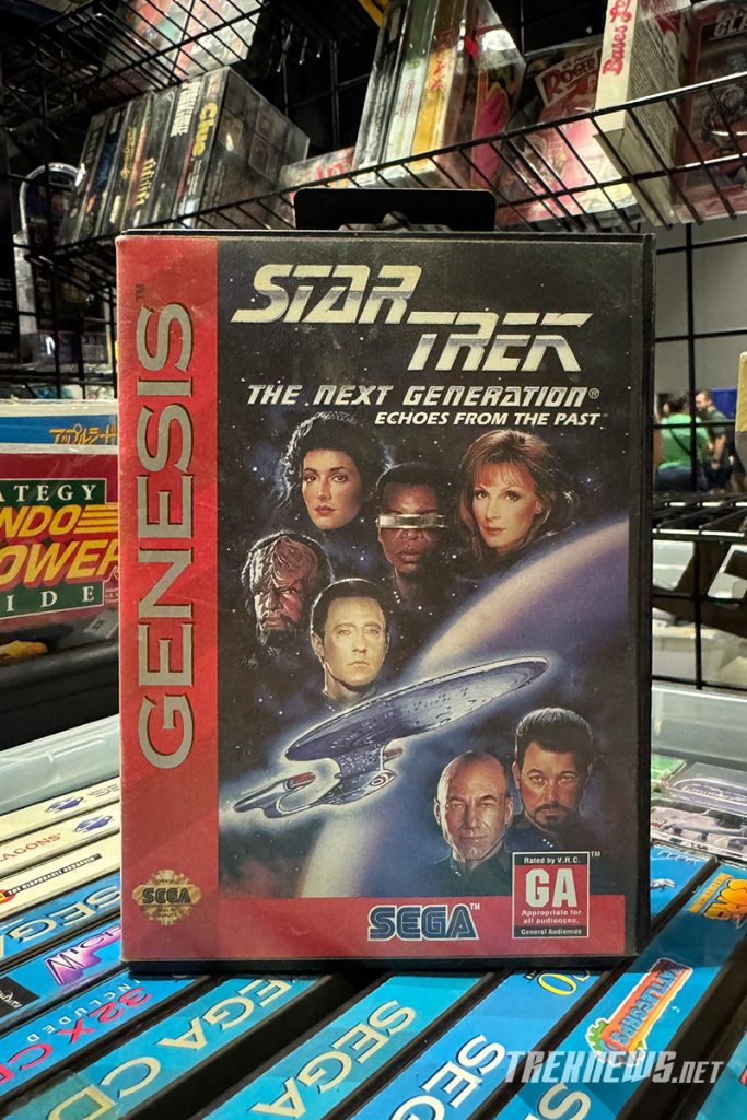 Star Trek: The Next Generation - Echoes from the Past for Sega Genesis on display at the Retro World Expo video game convention in Hartford, CT
